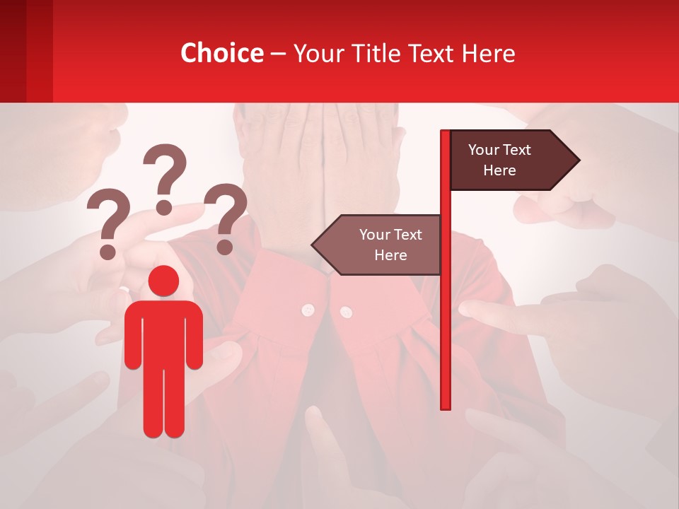 A Group Of People Covering Their Faces With Their Hands PowerPoint Template