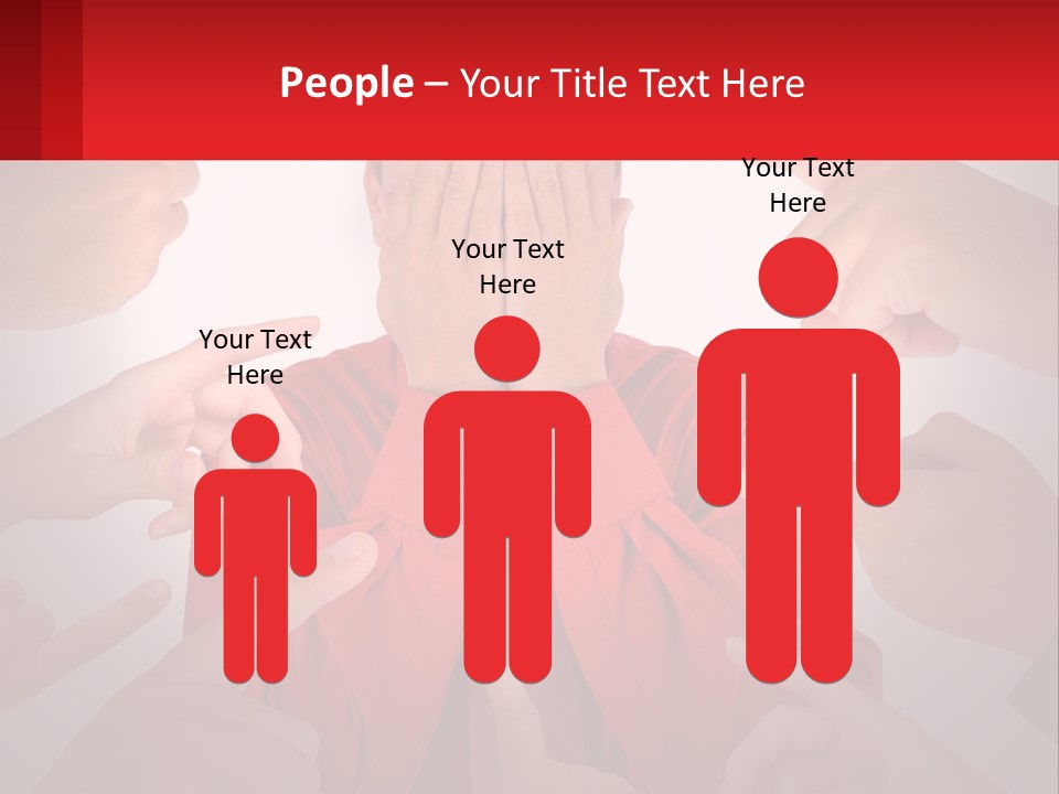 A Group Of People Covering Their Faces With Their Hands PowerPoint Template