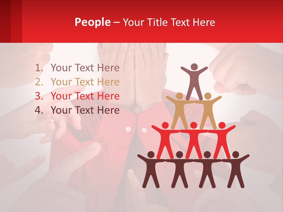 A Group Of People Covering Their Faces With Their Hands PowerPoint Template