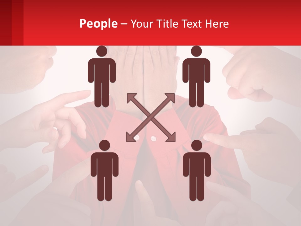 A Group Of People Covering Their Faces With Their Hands PowerPoint Template