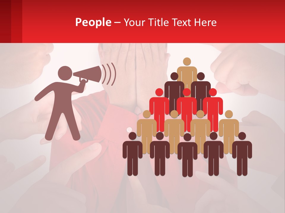 A Group Of People Covering Their Faces With Their Hands PowerPoint Template