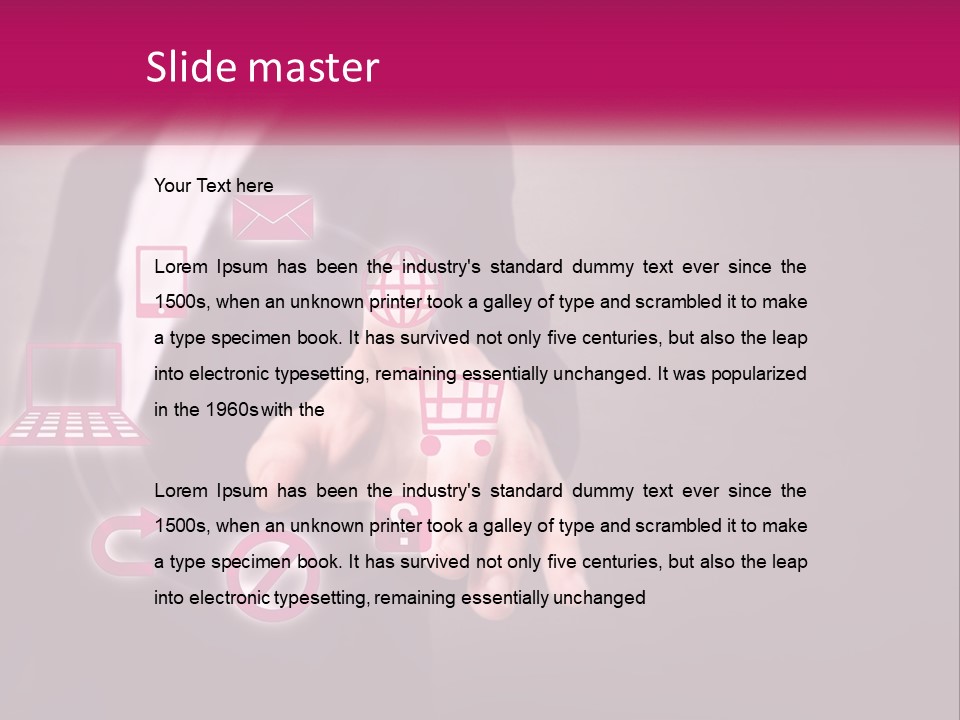 A Man In A Business Suit Touching A Button On A Touch Screen PowerPoint Template