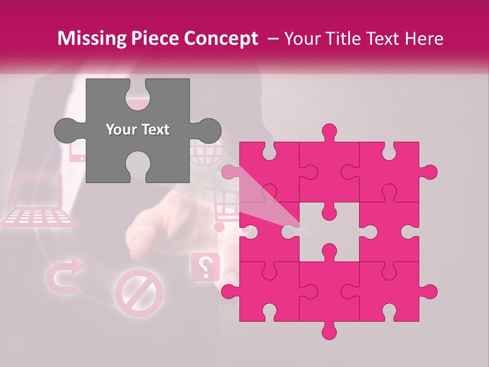 A Man In A Business Suit Touching A Button On A Touch Screen PowerPoint Template