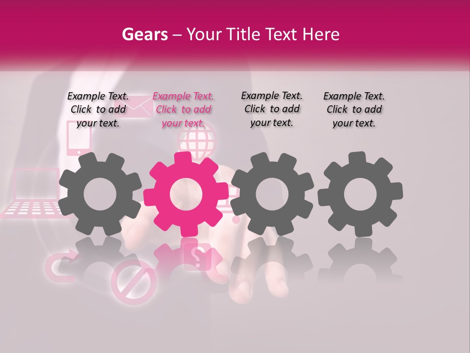 A Man In A Business Suit Touching A Button On A Touch Screen PowerPoint Template