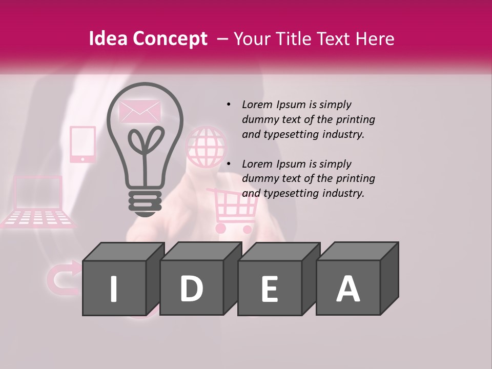 A Man In A Business Suit Touching A Button On A Touch Screen PowerPoint Template