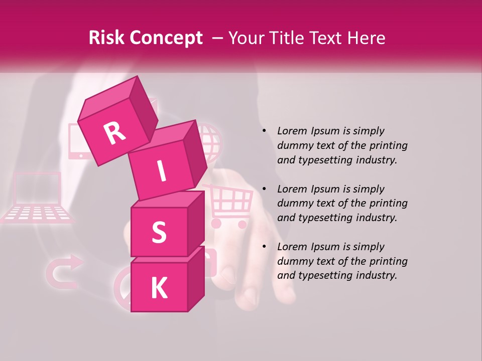 A Man In A Business Suit Touching A Button On A Touch Screen PowerPoint Template