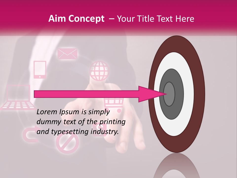 A Man In A Business Suit Touching A Button On A Touch Screen PowerPoint Template