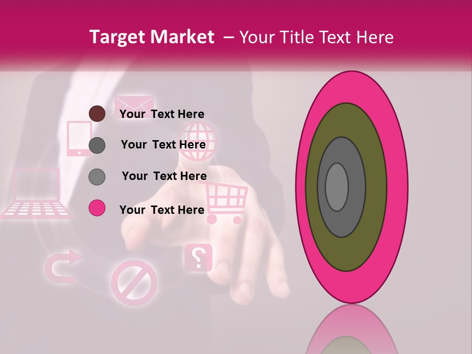 A Man In A Business Suit Touching A Button On A Touch Screen PowerPoint Template