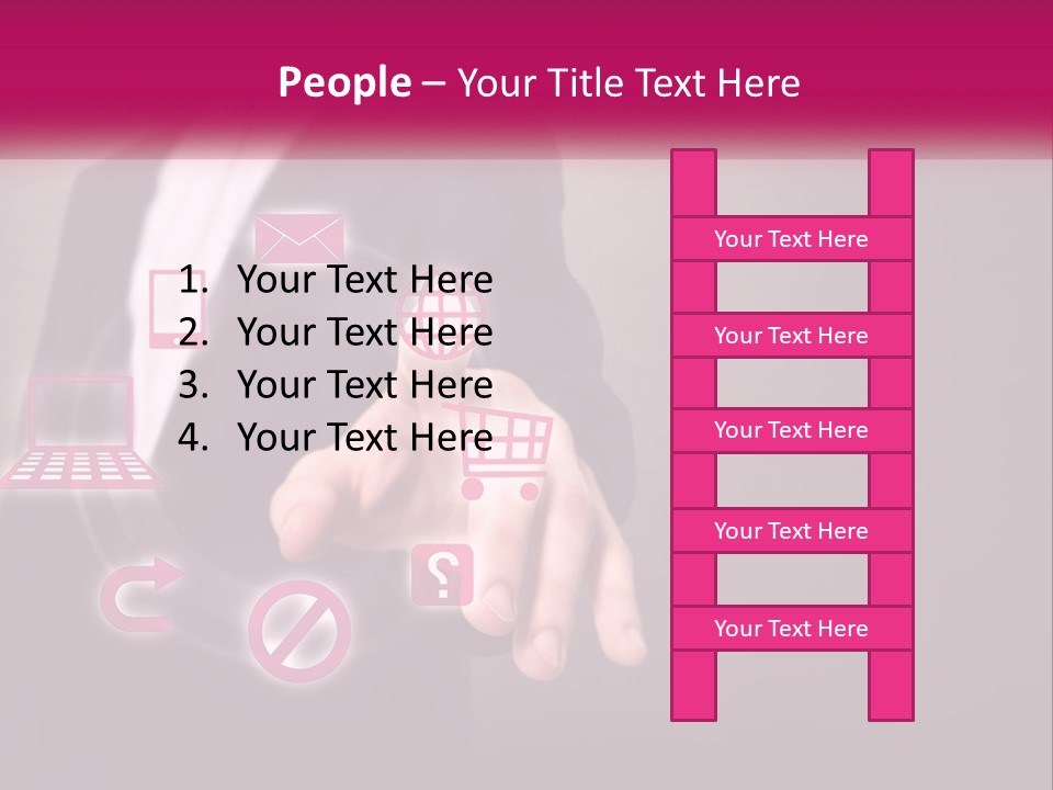 A Man In A Business Suit Touching A Button On A Touch Screen PowerPoint Template