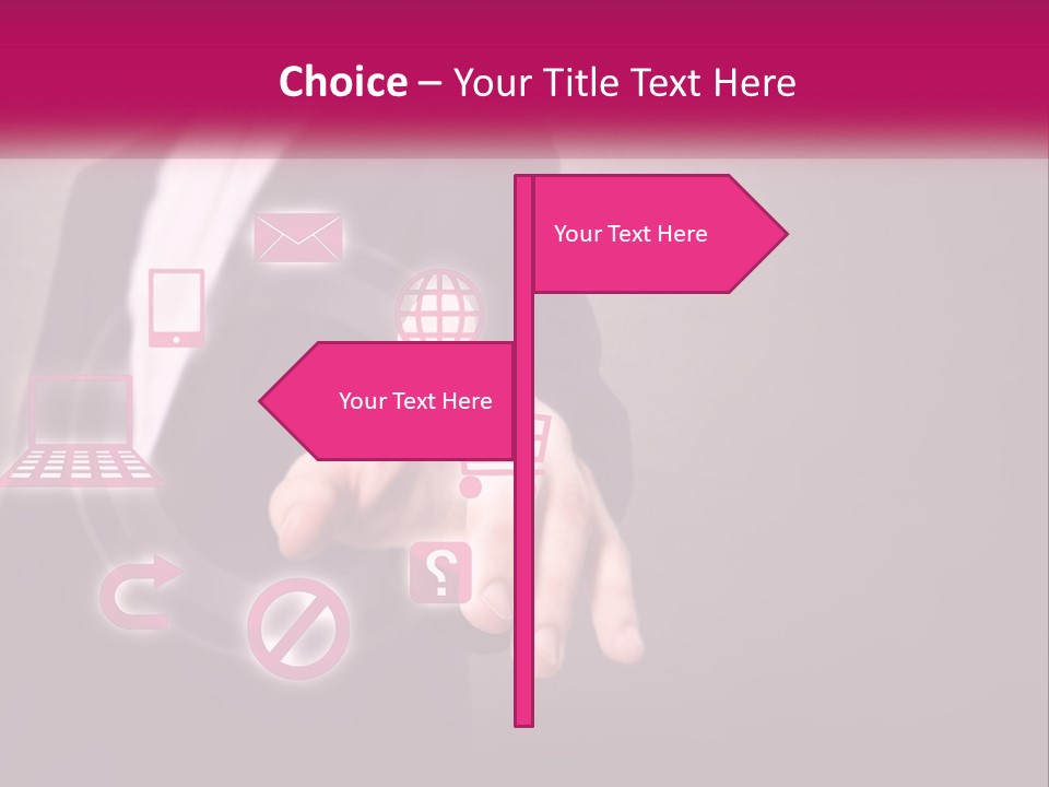 A Man In A Business Suit Touching A Button On A Touch Screen PowerPoint Template