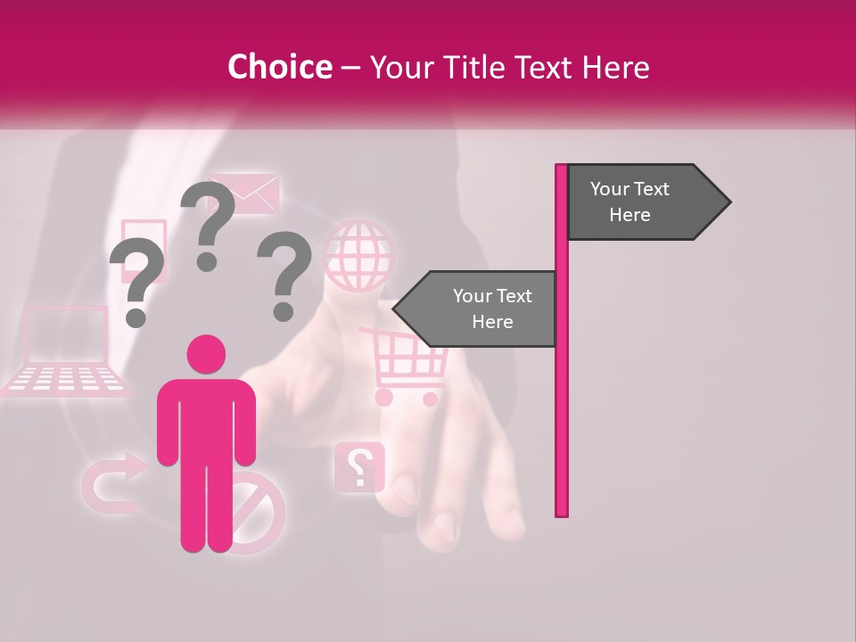 A Man In A Business Suit Touching A Button On A Touch Screen PowerPoint Template