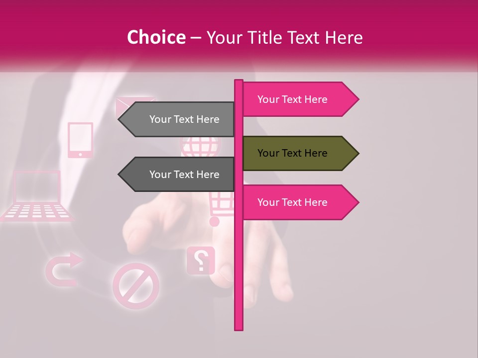 A Man In A Business Suit Touching A Button On A Touch Screen PowerPoint Template