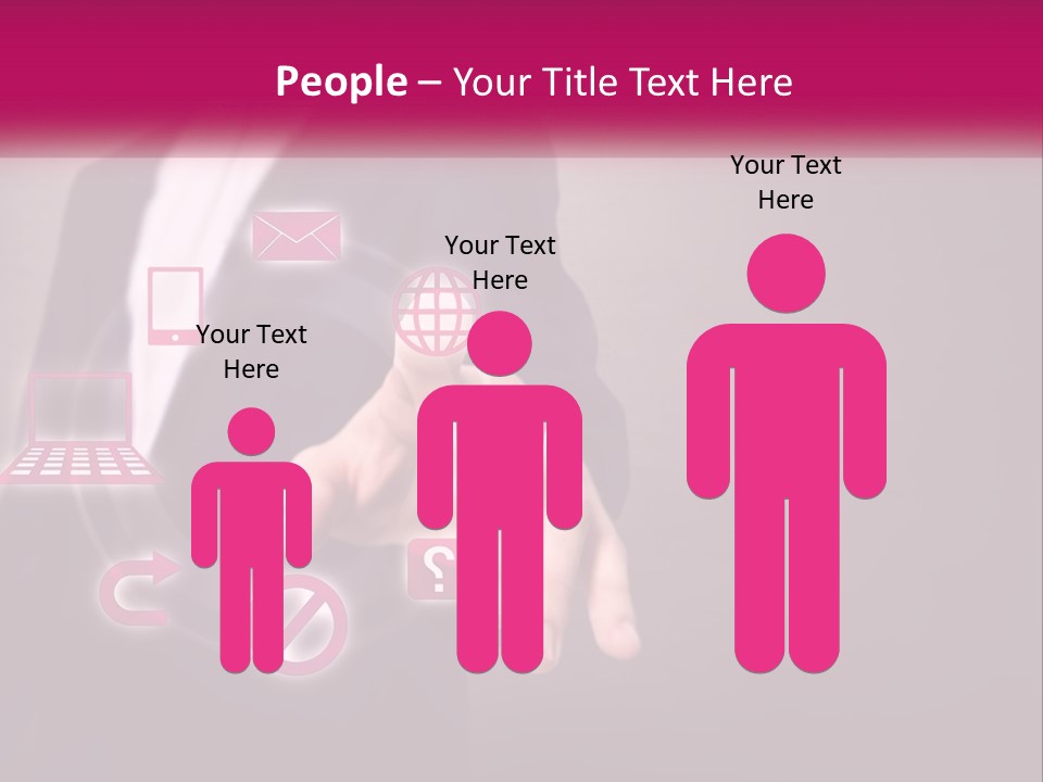 A Man In A Business Suit Touching A Button On A Touch Screen PowerPoint Template