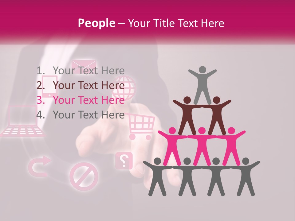 A Man In A Business Suit Touching A Button On A Touch Screen PowerPoint Template