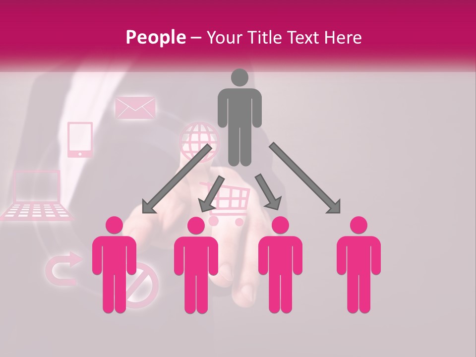 A Man In A Business Suit Touching A Button On A Touch Screen PowerPoint Template