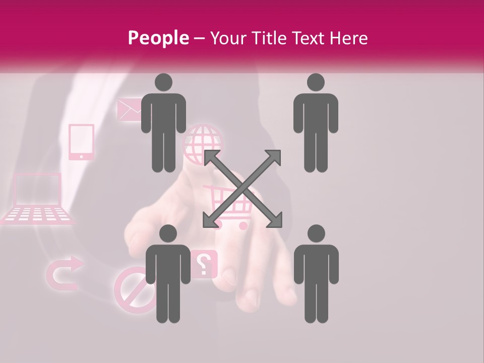 A Man In A Business Suit Touching A Button On A Touch Screen PowerPoint Template