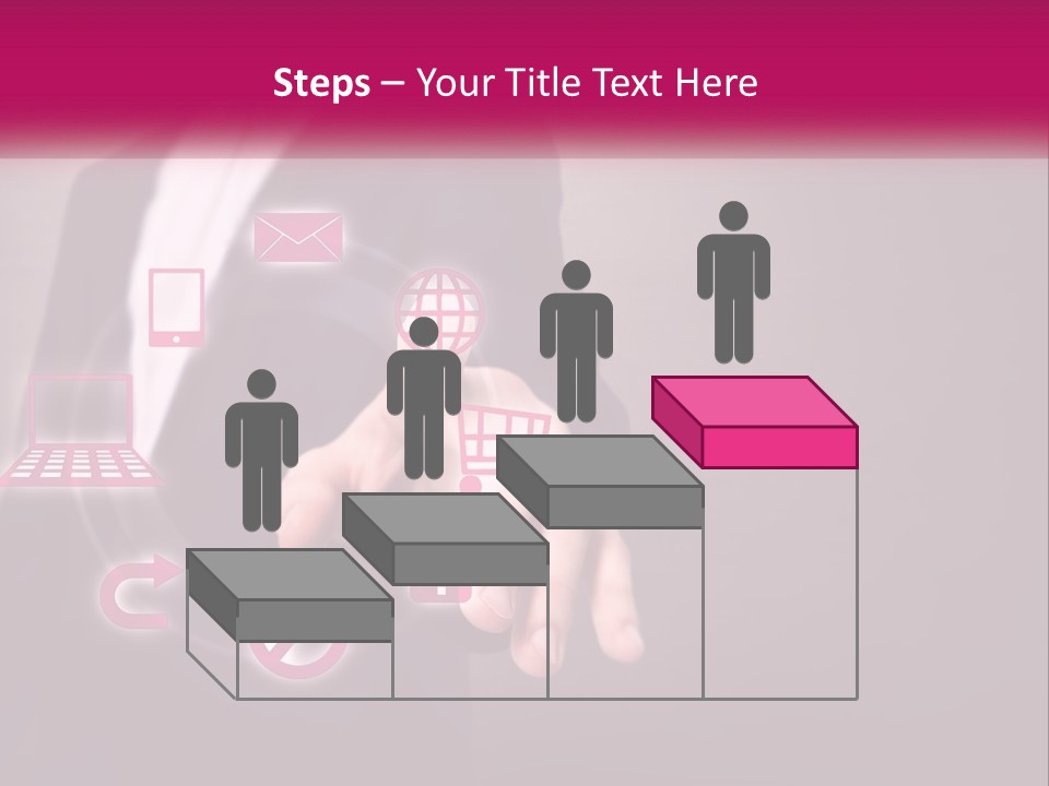 A Man In A Business Suit Touching A Button On A Touch Screen PowerPoint Template