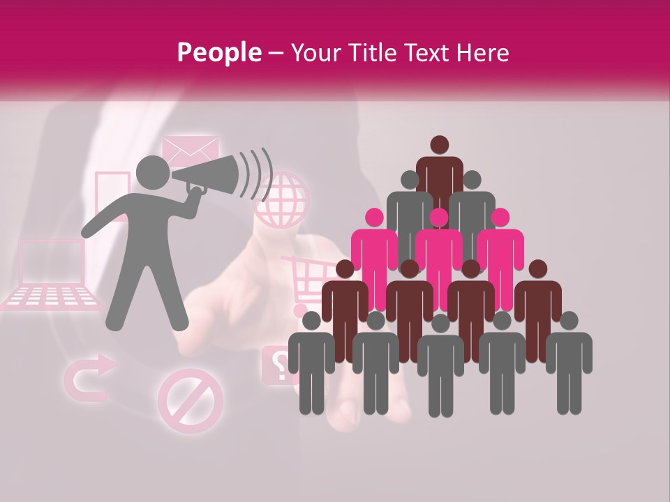 A Man In A Business Suit Touching A Button On A Touch Screen PowerPoint Template