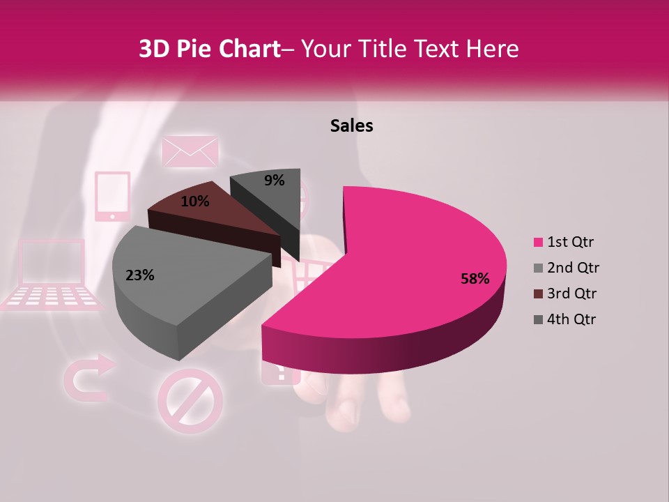 A Man In A Business Suit Touching A Button On A Touch Screen PowerPoint Template