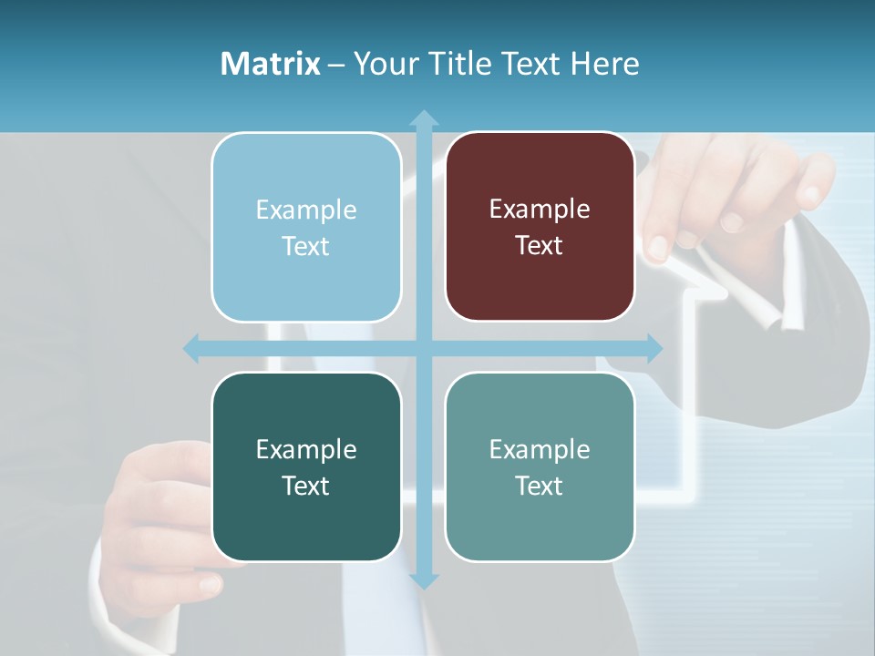 A Man In A Suit And Tie Is Pointing To A House PowerPoint Template