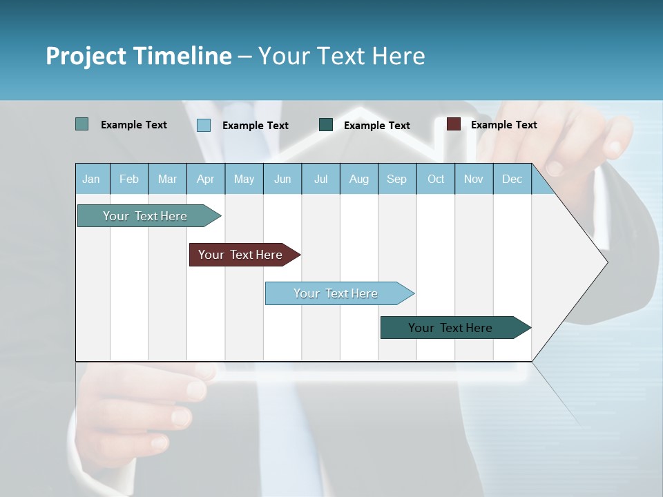 A Man In A Suit And Tie Is Pointing To A House PowerPoint Template
