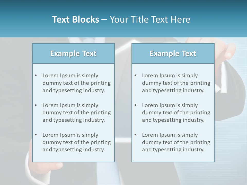 A Man In A Suit And Tie Is Pointing To A House PowerPoint Template