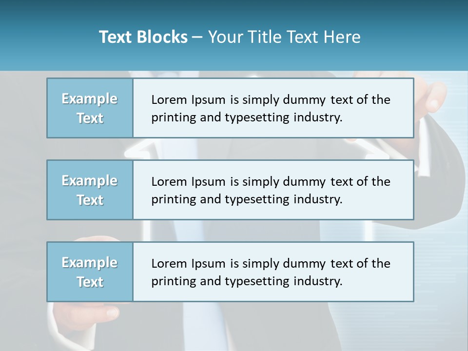 A Man In A Suit And Tie Is Pointing To A House PowerPoint Template