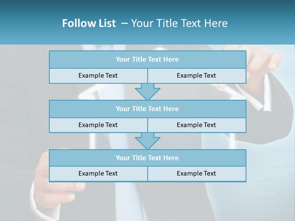 A Man In A Suit And Tie Is Pointing To A House PowerPoint Template