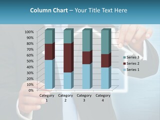 A Man In A Suit And Tie Is Pointing To A House PowerPoint Template