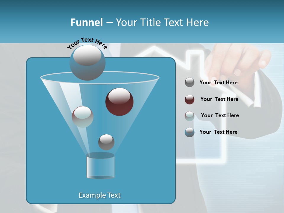 A Man In A Suit And Tie Is Pointing To A House PowerPoint Template