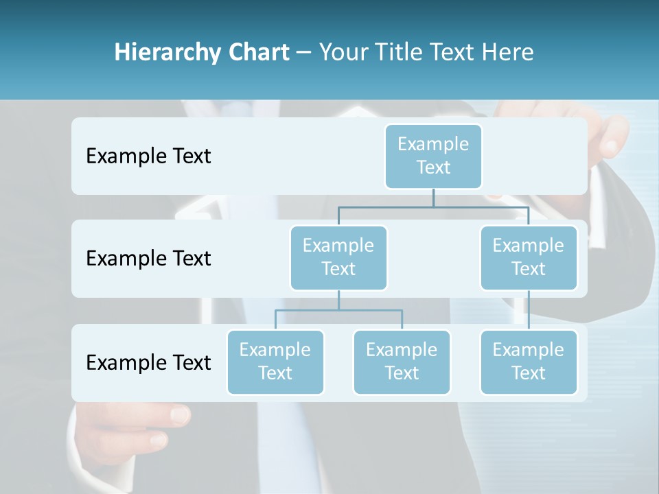 A Man In A Suit And Tie Is Pointing To A House PowerPoint Template