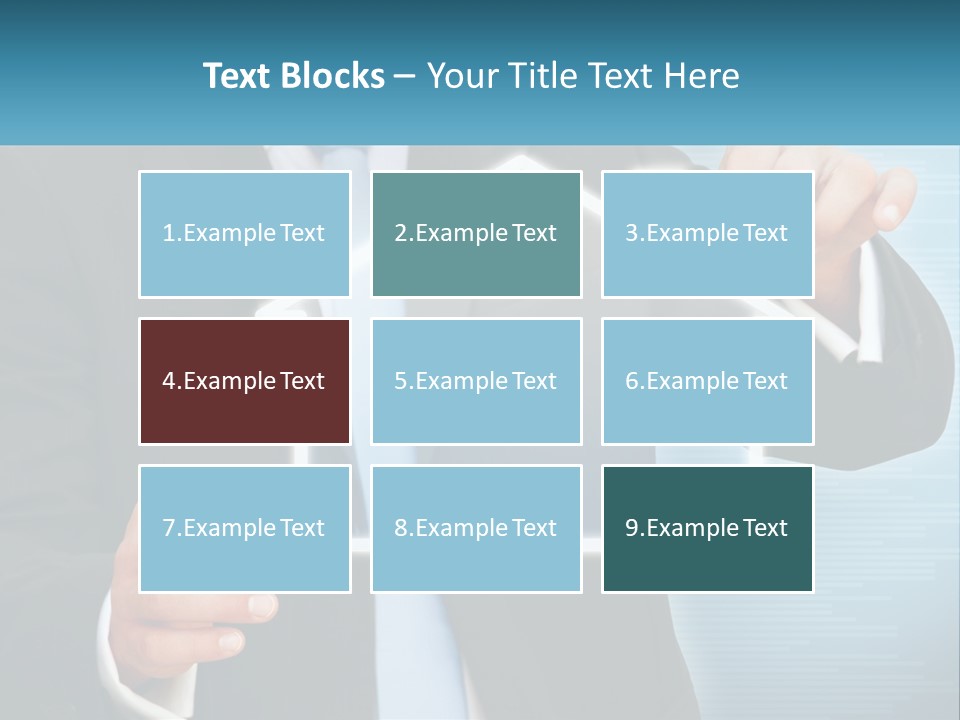 A Man In A Suit And Tie Is Pointing To A House PowerPoint Template