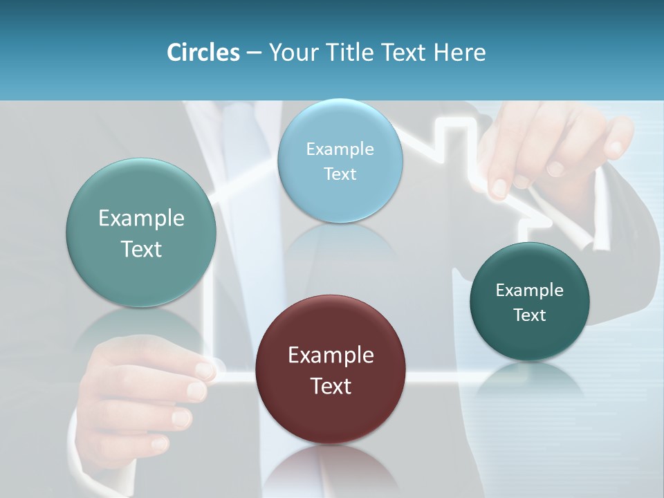 A Man In A Suit And Tie Is Pointing To A House PowerPoint Template