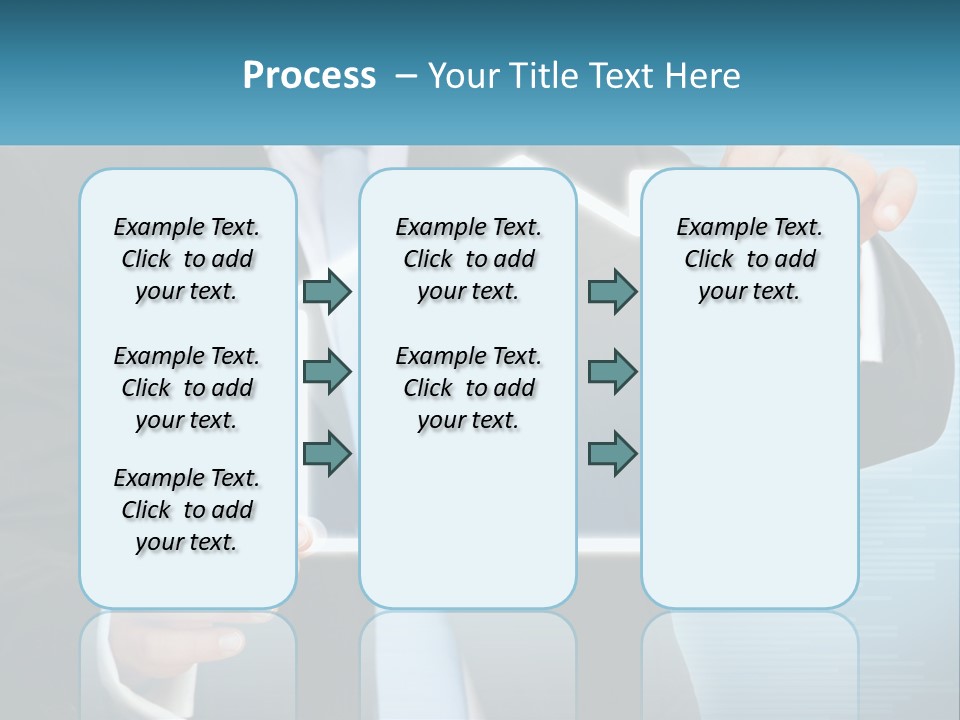 A Man In A Suit And Tie Is Pointing To A House PowerPoint Template