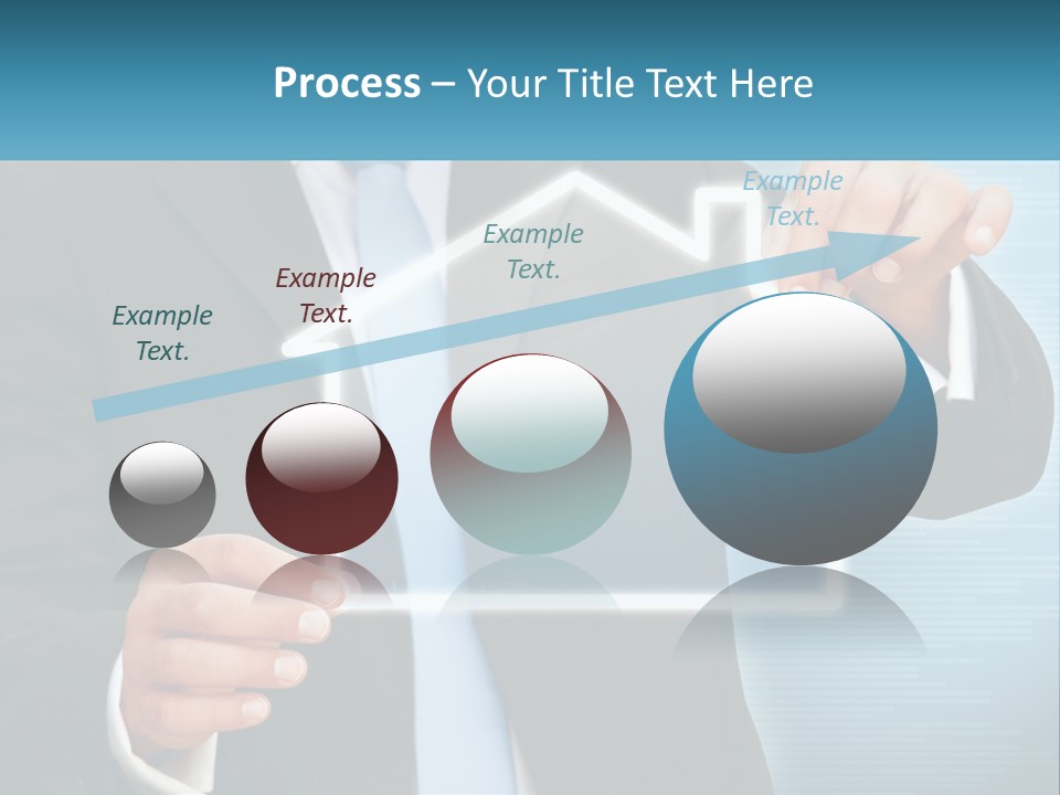 A Man In A Suit And Tie Is Pointing To A House PowerPoint Template