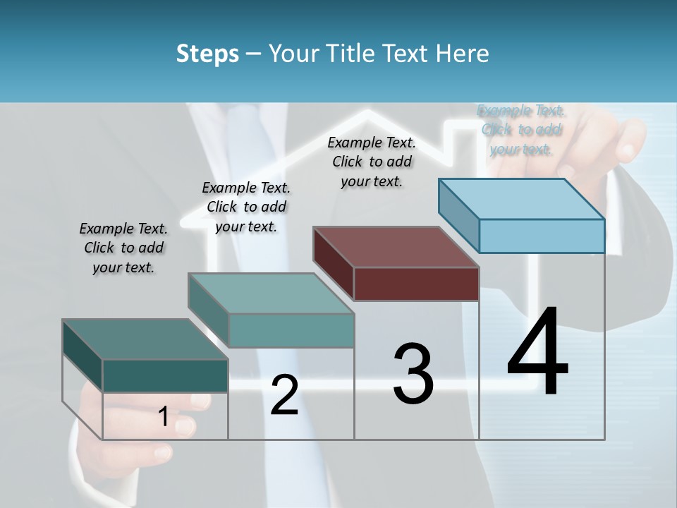 A Man In A Suit And Tie Is Pointing To A House PowerPoint Template