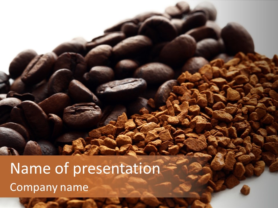 A Pile Of Coffee Beans Next To A Pile Of Coffee Beans PowerPoint Template