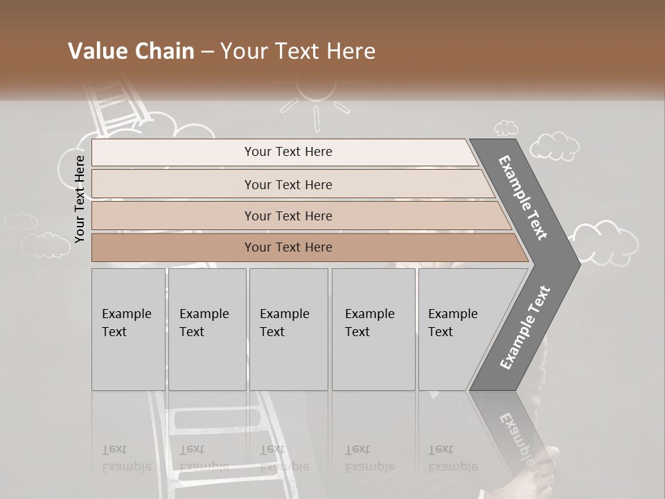 A Man Standing In Front Of A Chalkboard With A Ladder PowerPoint Template