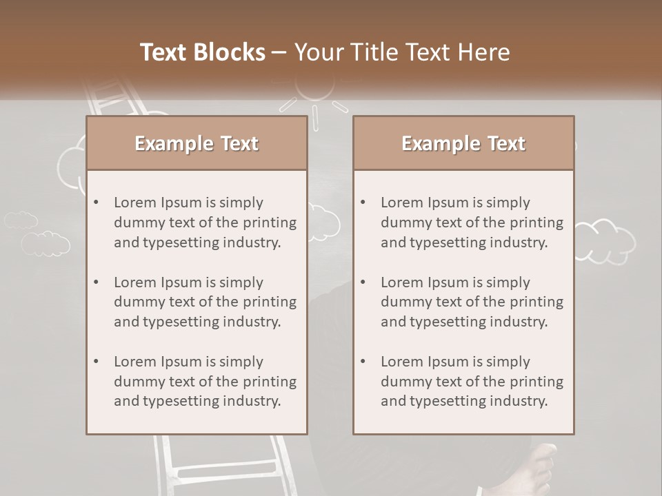 A Man Standing In Front Of A Chalkboard With A Ladder PowerPoint Template
