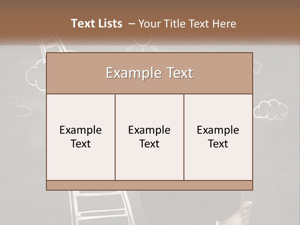 A Man Standing In Front Of A Chalkboard With A Ladder PowerPoint Template
