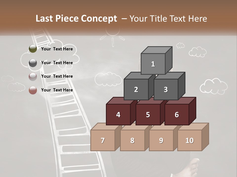 A Man Standing In Front Of A Chalkboard With A Ladder PowerPoint Template