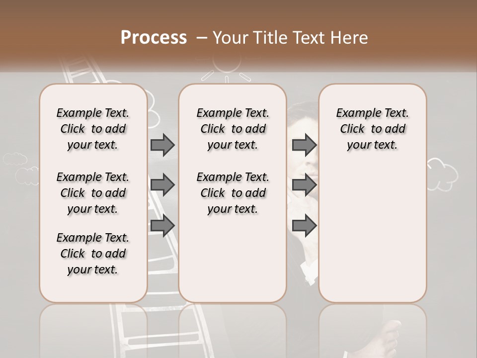 A Man Standing In Front Of A Chalkboard With A Ladder PowerPoint Template