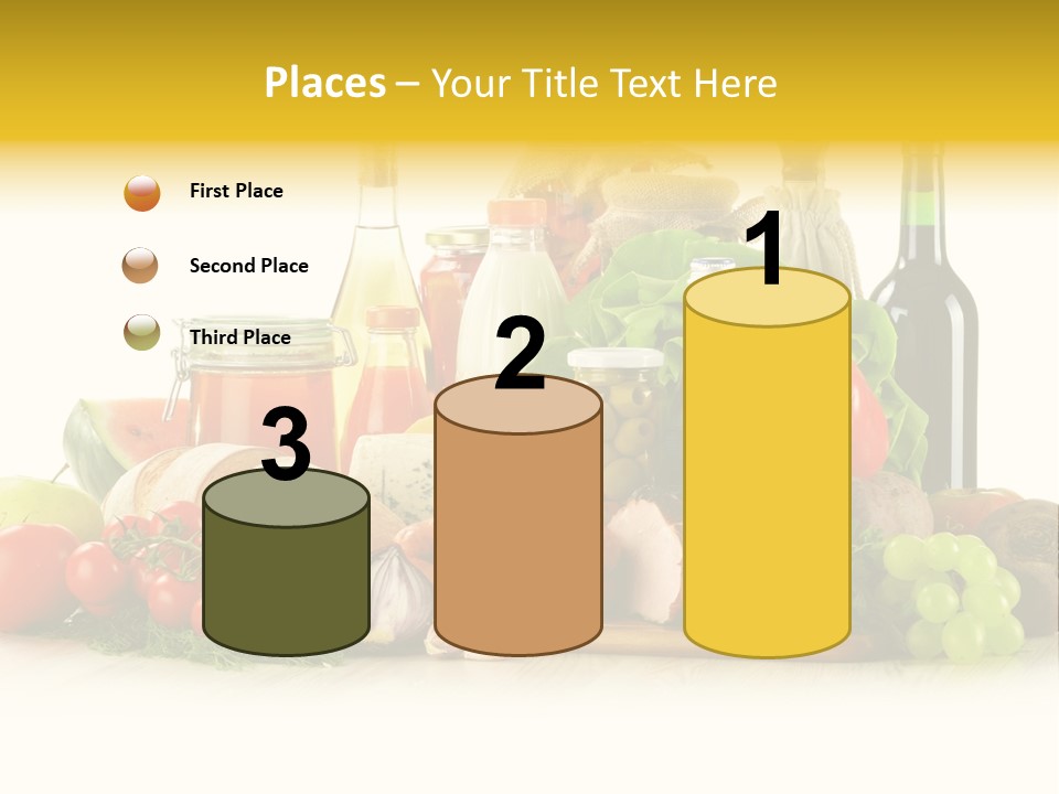 A Bunch Of Food And Drinks On A Table PowerPoint Template