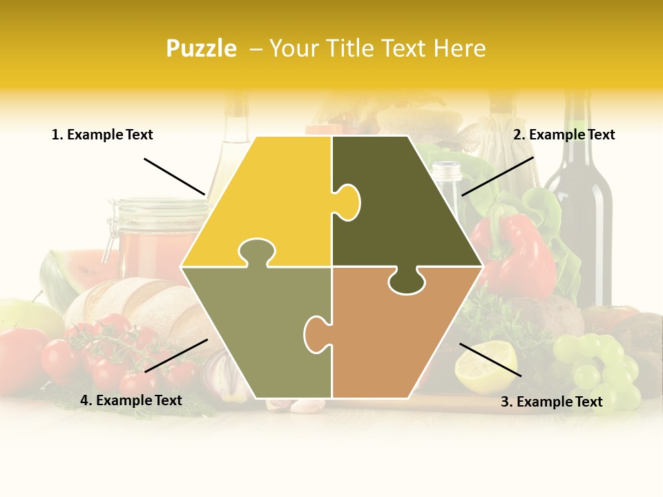 A Bunch Of Food And Drinks On A Table PowerPoint Template