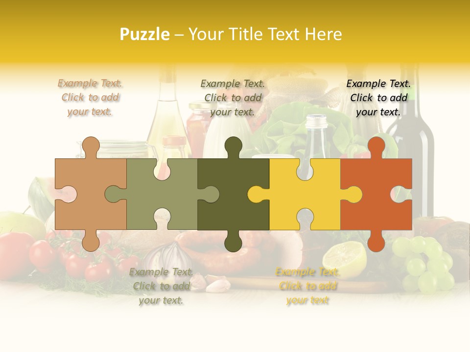 A Bunch Of Food And Drinks On A Table PowerPoint Template