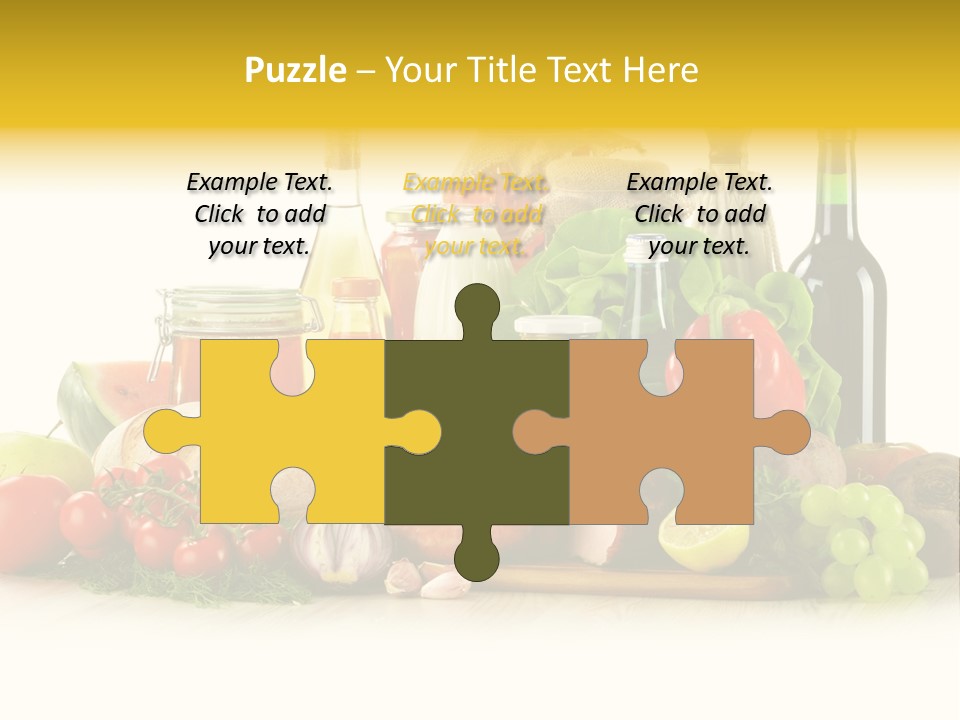 A Bunch Of Food And Drinks On A Table PowerPoint Template