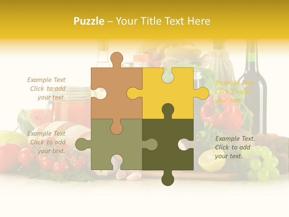 A Bunch Of Food And Drinks On A Table PowerPoint Template