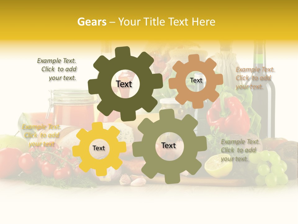 A Bunch Of Food And Drinks On A Table PowerPoint Template