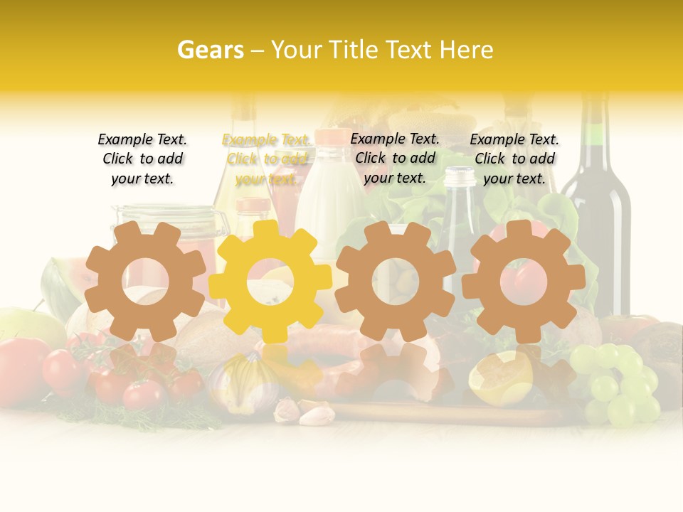 A Bunch Of Food And Drinks On A Table PowerPoint Template