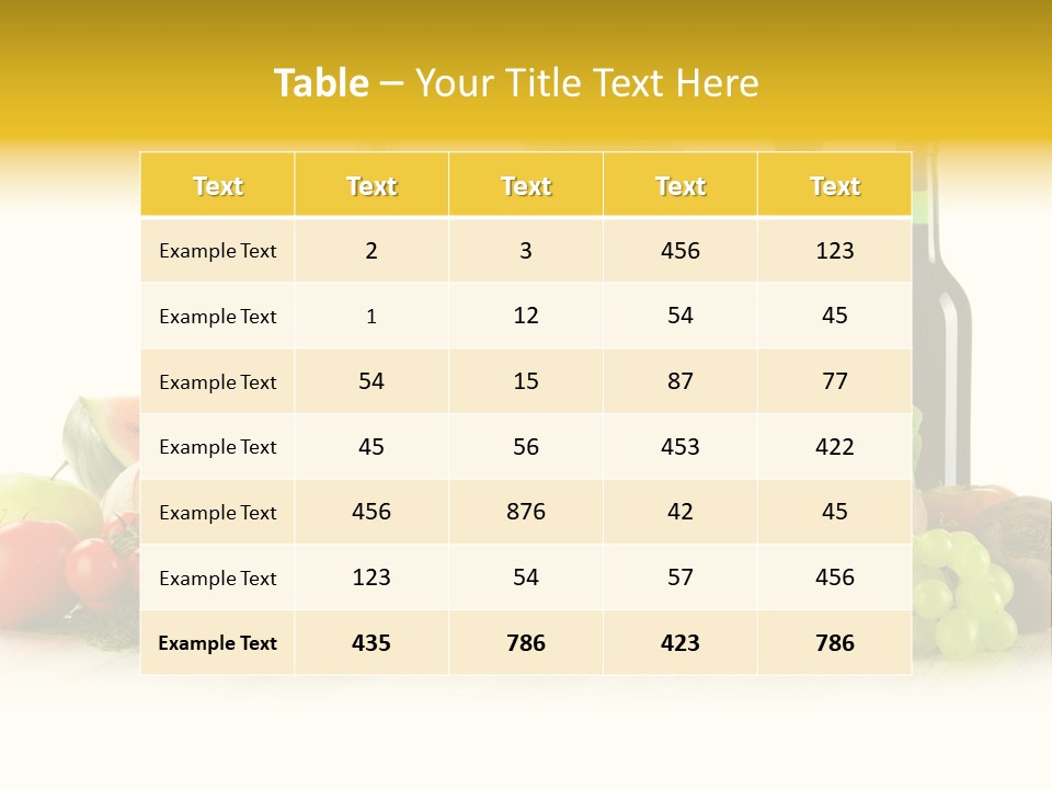 A Bunch Of Food And Drinks On A Table PowerPoint Template